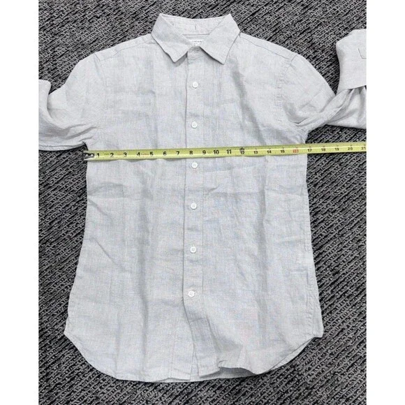 Banana Republic Slim-Fit Linen Shirt Natural Beige Classic Size XS Long Sleeve - Picture 5 of 11